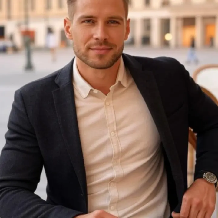 MensVero editorial menswear looks in an urban European street setting