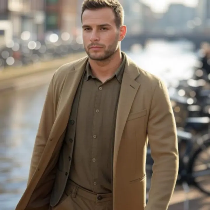 Editorial lifestyle scene in a Dutch urban setting